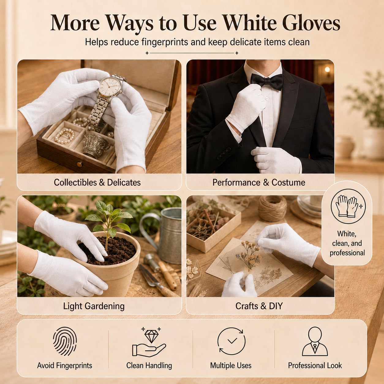 Cotton Moisturizing Gloves for Dry Hands | 10 Pairs Soft Overnight Lotion Gloves for Eczema Care