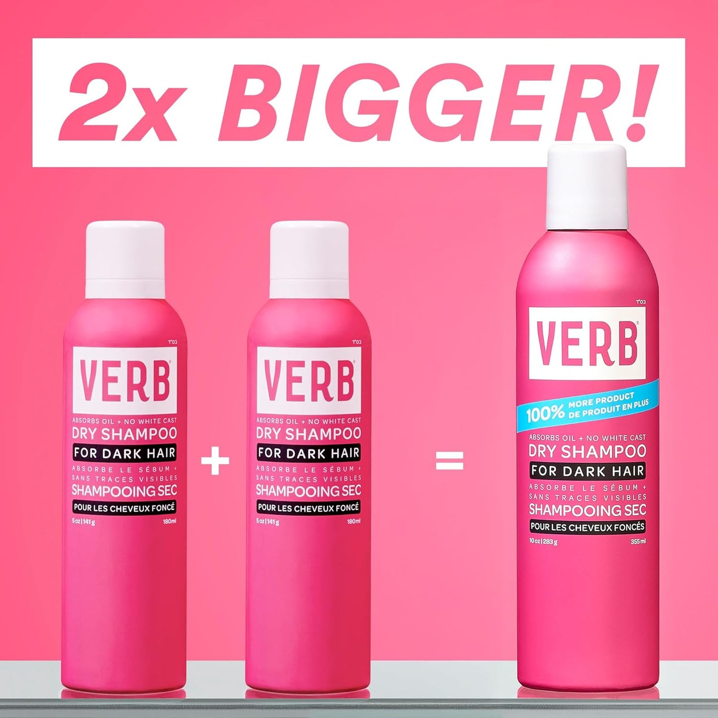 VERB Dry Shampoo for Dark Hair - Refreshing Oil Absorber & Style Extender | Vegan, Paraben-Free