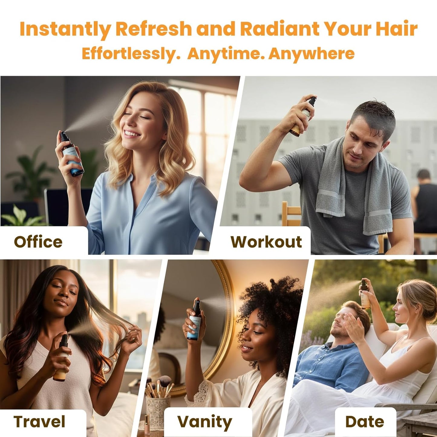 Hair Perfume for Women - Amber Woody Mist & Body Spray | Lightweight, Long-Lasting 50mL Travel Size