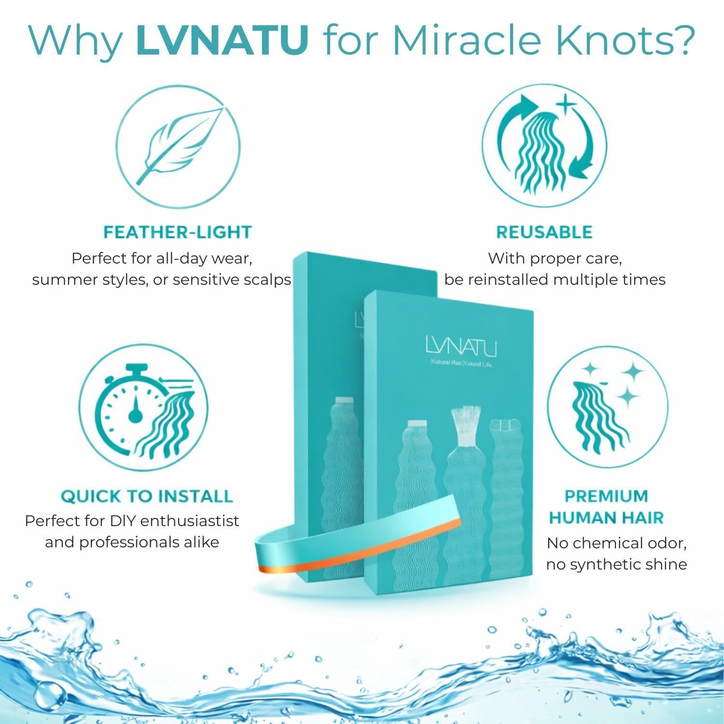 Lvnatu Feather Crochet Human Hair Burmese Curly for Miracle Knots Boho Braids Black Women Pre Looped Reusable 100% Remy Human Hair Lightweight Pre Separated Invisible Strings 100 Strands 120g 16 Inch