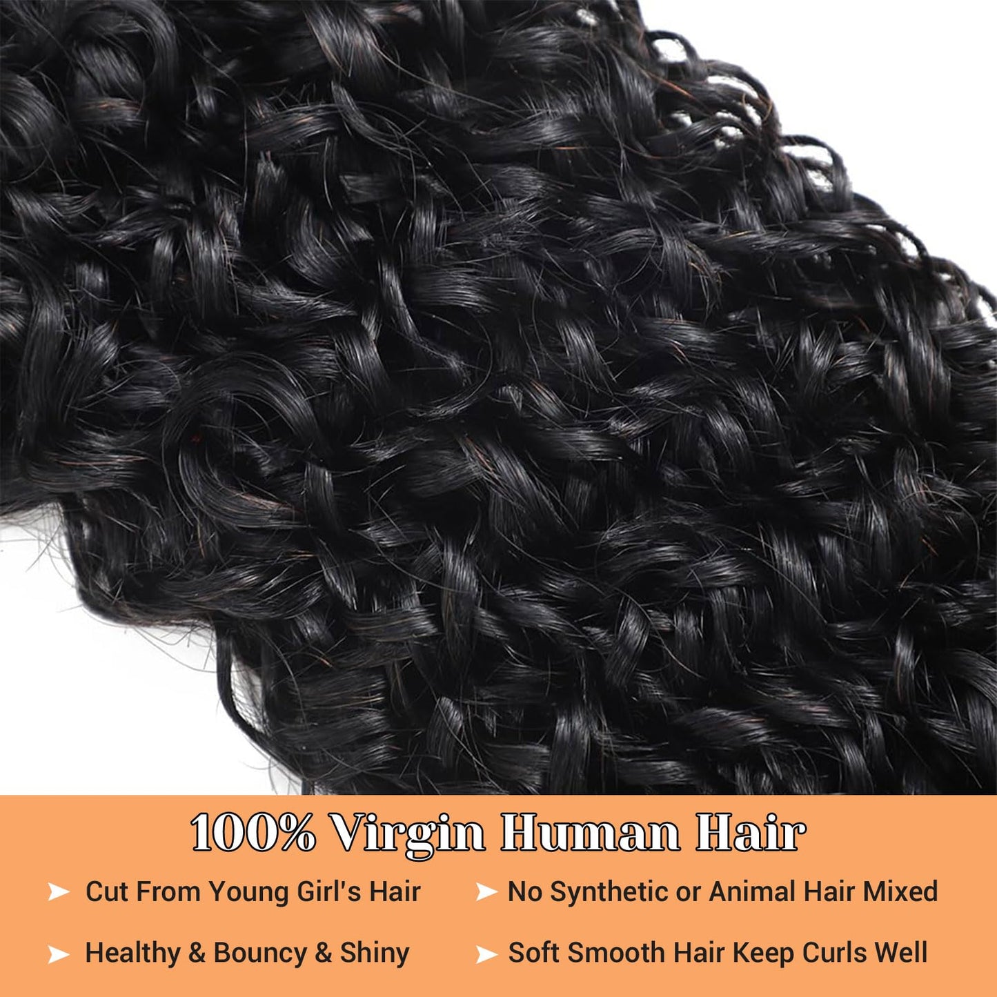14A Burmese Curly Human Hair Bundles 20 22 24 Inch 100% Unprocessed Brazilian Virgin Hair Quick Weave Bundles Human Hair Extensions Real Human Hair, Natural Black