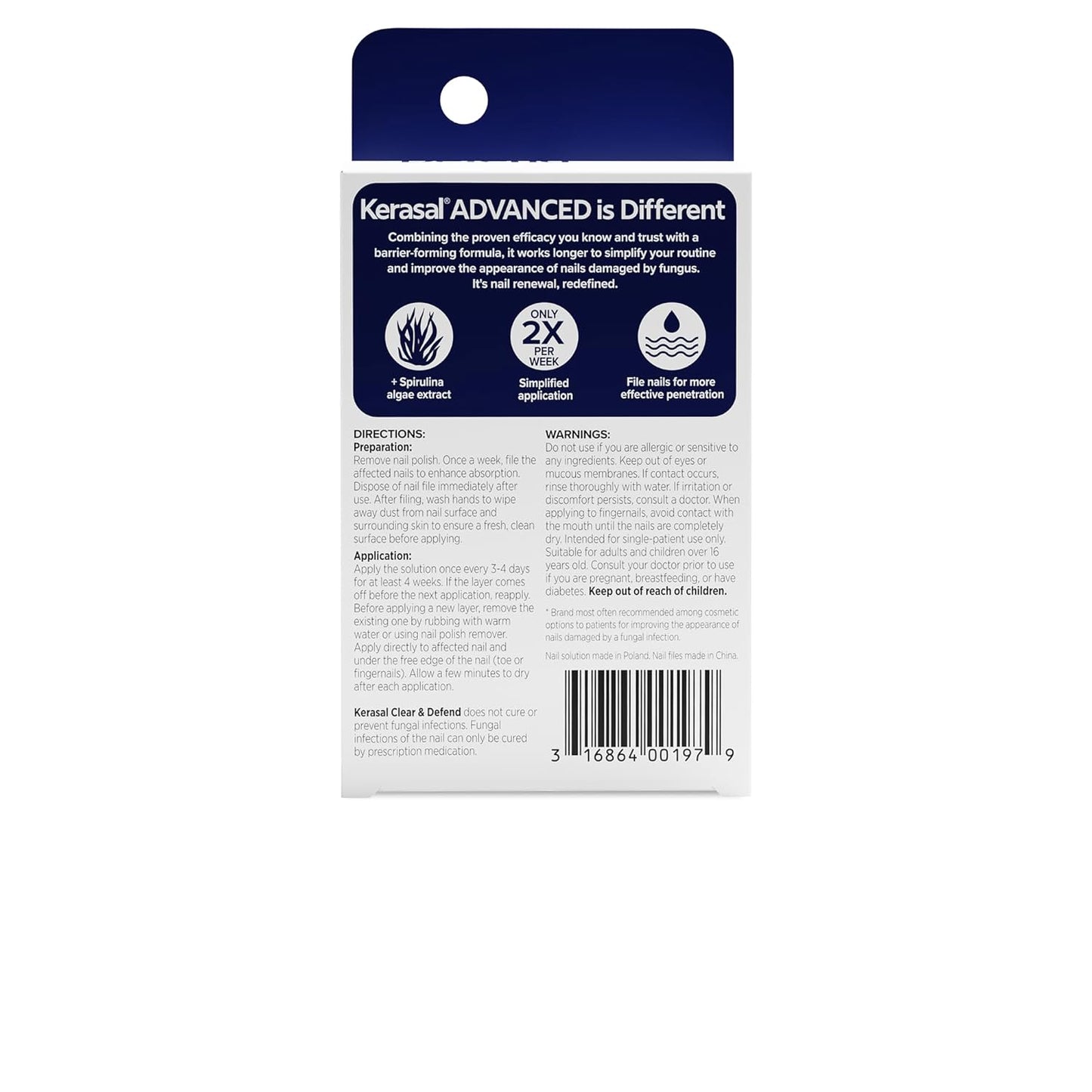 Kerasal Nail Renewal | Advanced Clear & Defend Polish-Compatible Repair with Urea & Spirulina - 0.13 Fl Oz