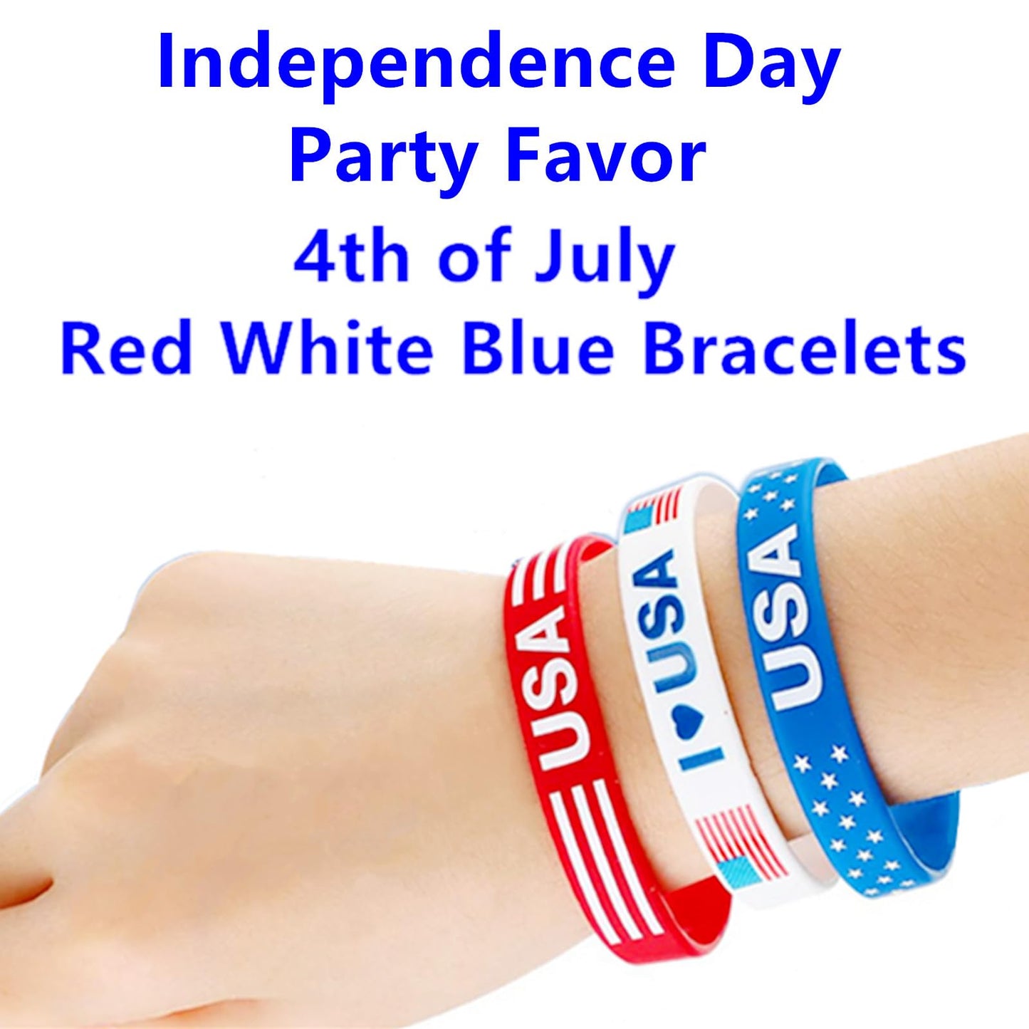 Go Ho 4th of July Outfits for Women Men:6 Pack Silicone Bracelets,4th of July Accessories,Patriotic USA Flag Red White and Blue Rubber Wristbands for 250 Anniversary USA Independence Day