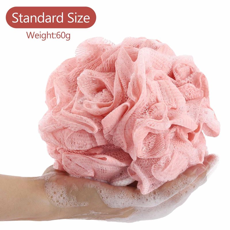 BTYMS 4 Pieces Shower Loofahs Bath Sponges 60g/pcs Mesh Puffs Body Scrub Luffas Bath Scrunchies for Shower Exfoliate
