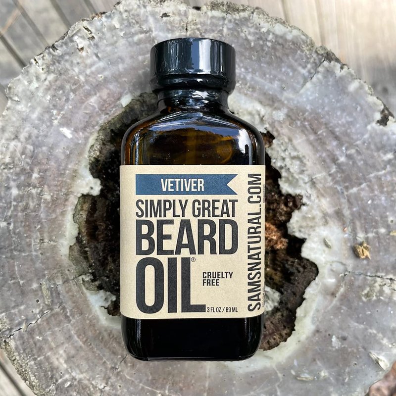Simply Great Beard Oil - Scented Beard Oil - Beard Conditioner 3 Oz Easy Applicator - Natural - Vegan and Cruelty Free Care for Beards - America's Favorite (Vetiver)