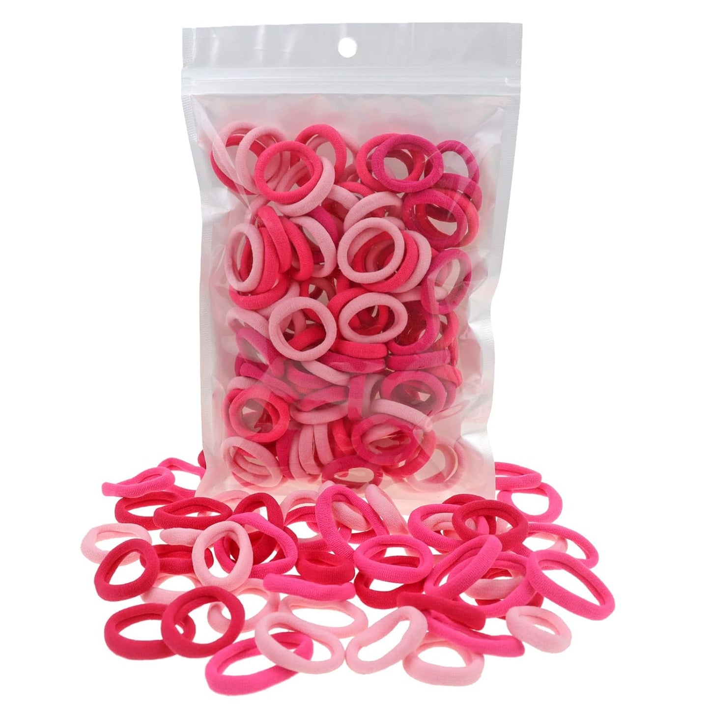 Nylon Hair Ties - 100 Pack Black Seamless Ponytail Holders for Toddlers & Baby Girls