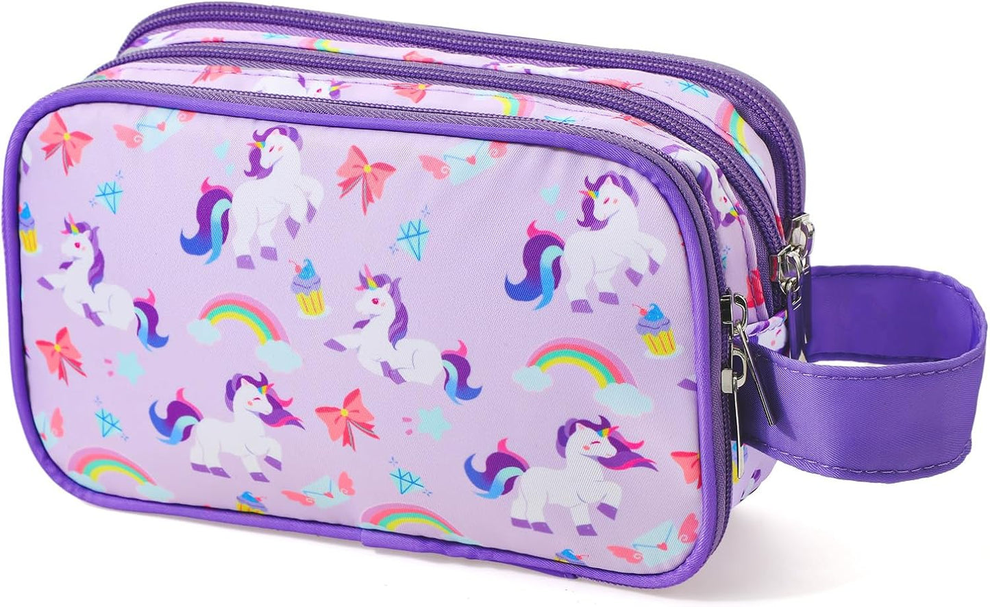 Kids Toiletry Bag - Waterproof Mermaid Scales Travel Cosmetic Bag for Girls | Hanging Wash Bag