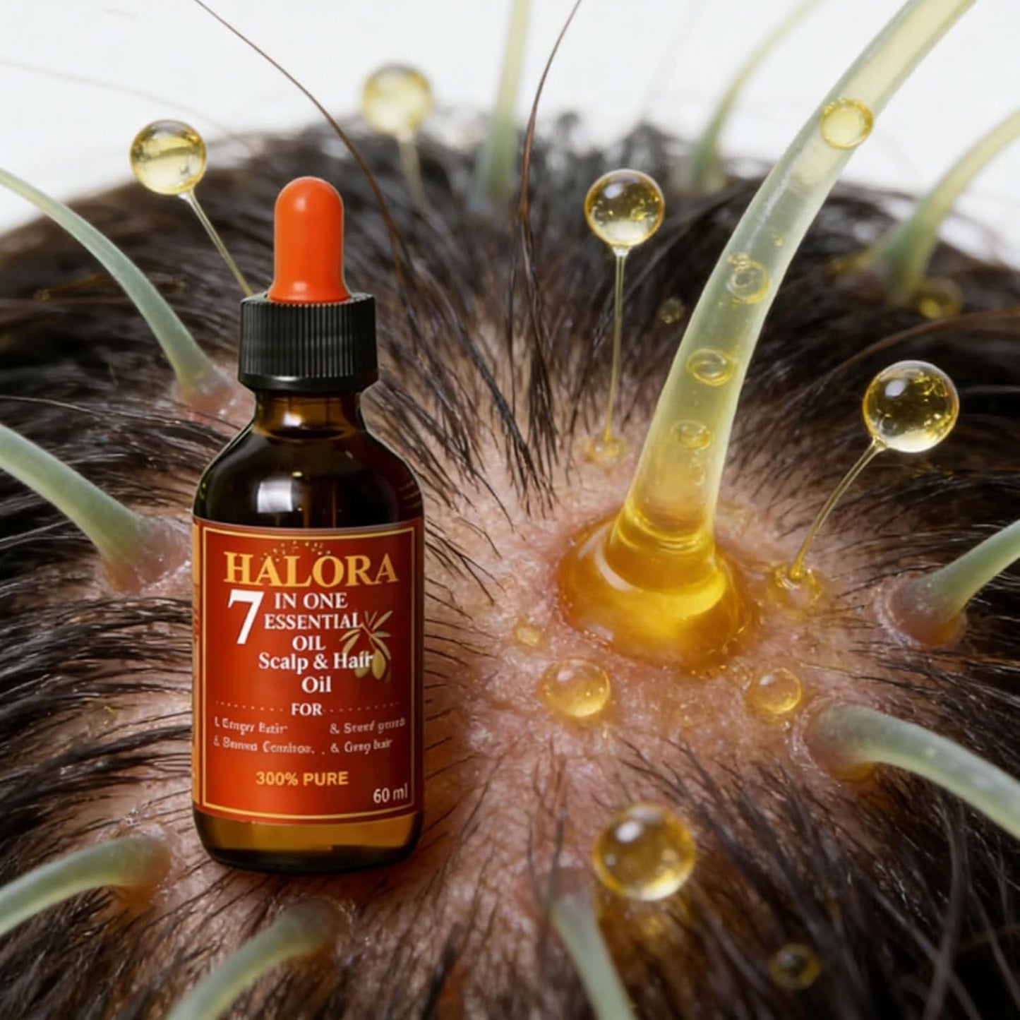 Halora Hair Growth Oil - Olive Oil for Thinning Hair, Strengthens & Nourishes Scalp | 1pc