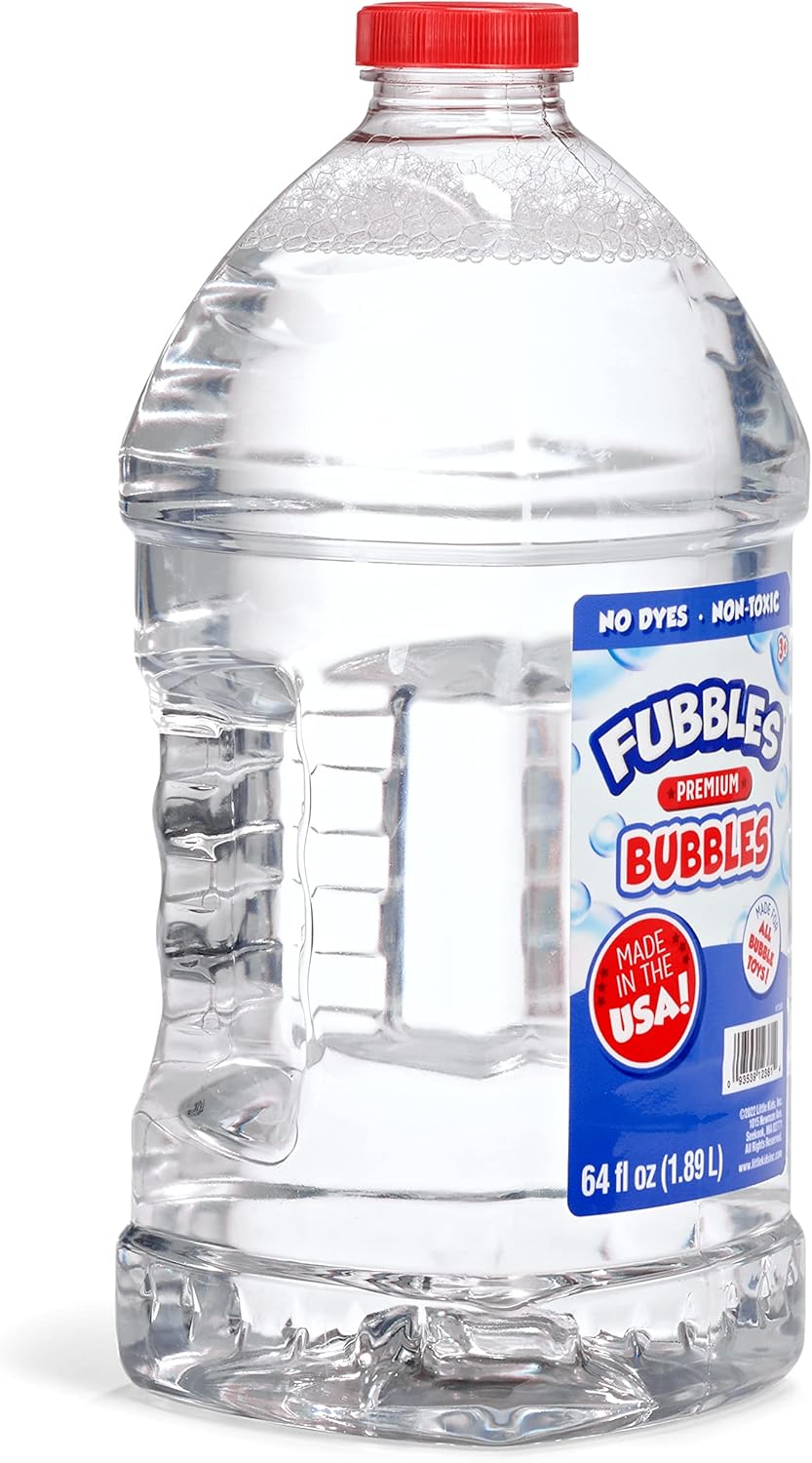 Fubbles Little Kids Bubble Solution - 64oz Non-Toxic Refill for Bubble Machines & Toys