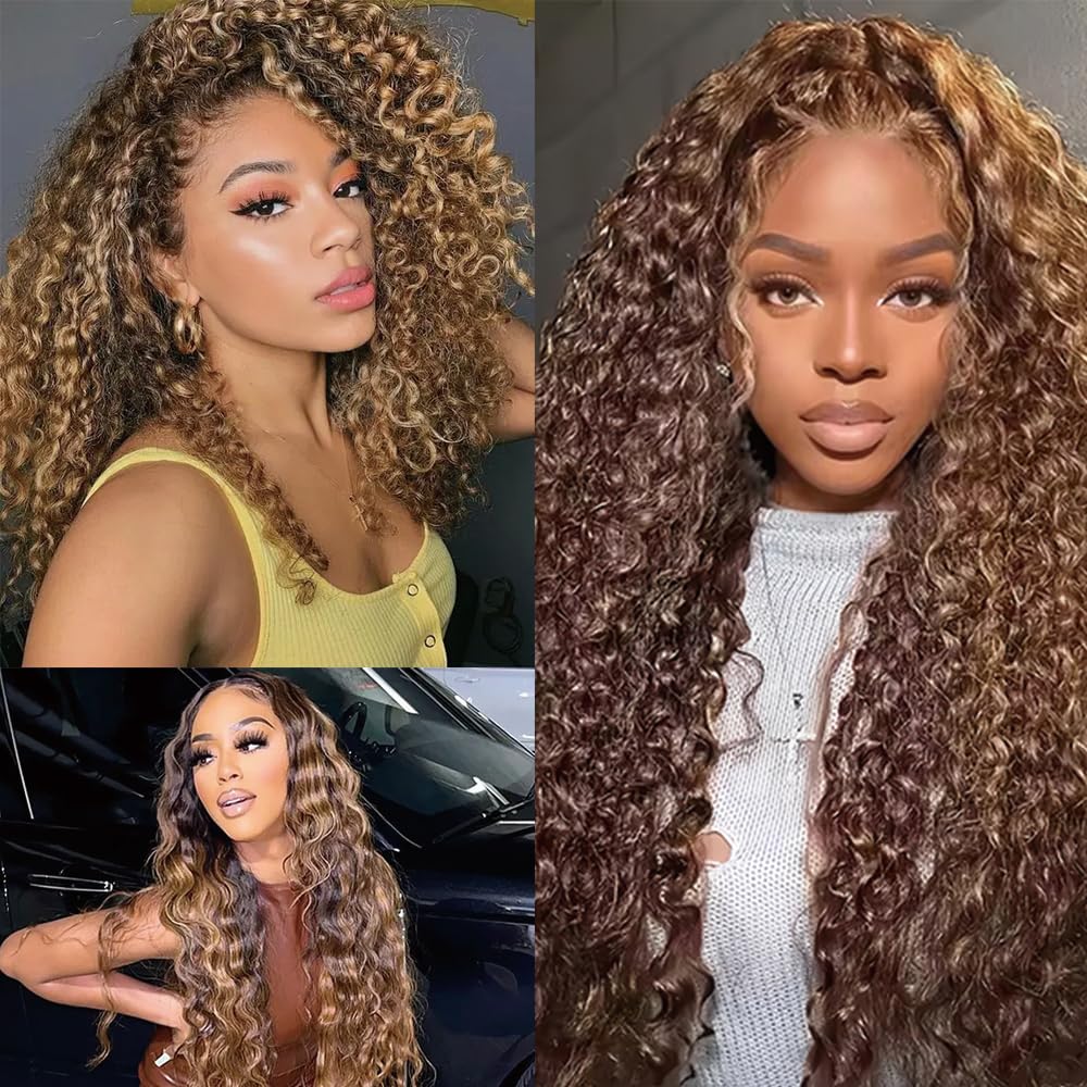 28 30 32 Inch P427 Bundles Human Hair Honey Blonde Deep Wave Bundle P4/27 Loose Wave Bundle Human Hair Brazilian Unprocessed Virgin Hair 3 Bundles