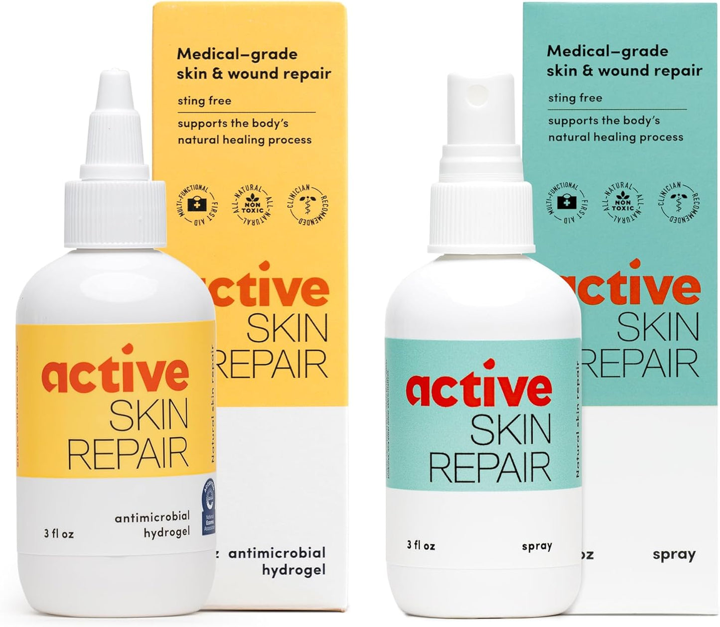 Active Skin Repair Hydrogel - Natural Healing Ointment with Hypochlorous Acid for Cuts, Wounds & Rashes | 3 oz