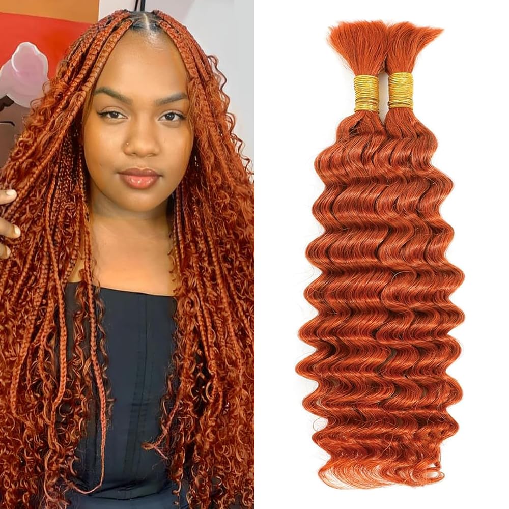 350 Boho Human Hair for Braiding 18 Inch 2 Bundles Same Length Color 350 Human Braiding Hair for Boho Braids Hair Extensions No Weft 2 Braids Wet and Wavy Braiding Human Hair