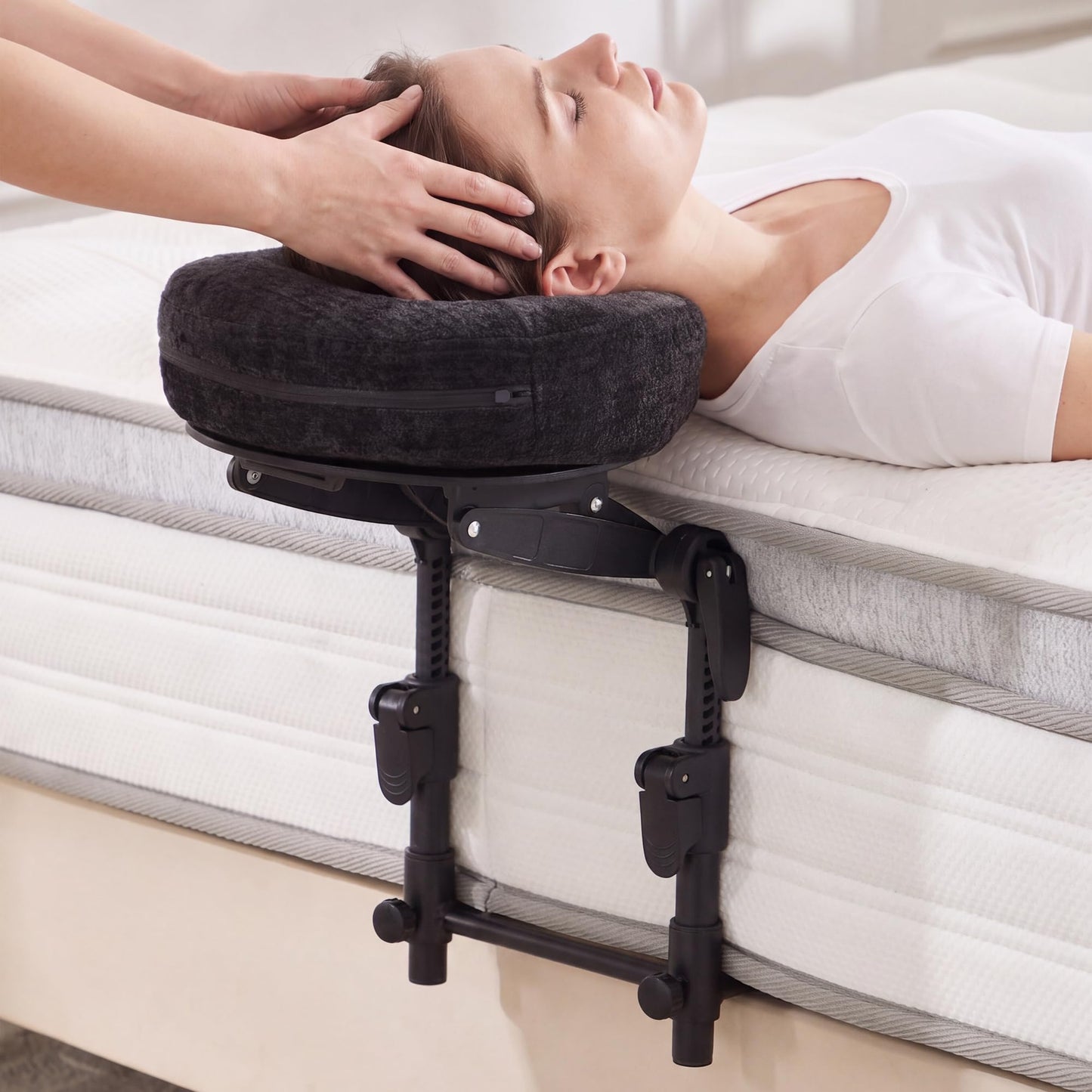 KCC Adjustable Massage Face Cradle for Bed, Home Massage Kit for Sleeping Mattress,Portable Massage headrest with Memory Foam Pillow, Head Rest Support-Eye Surgery Recovery
