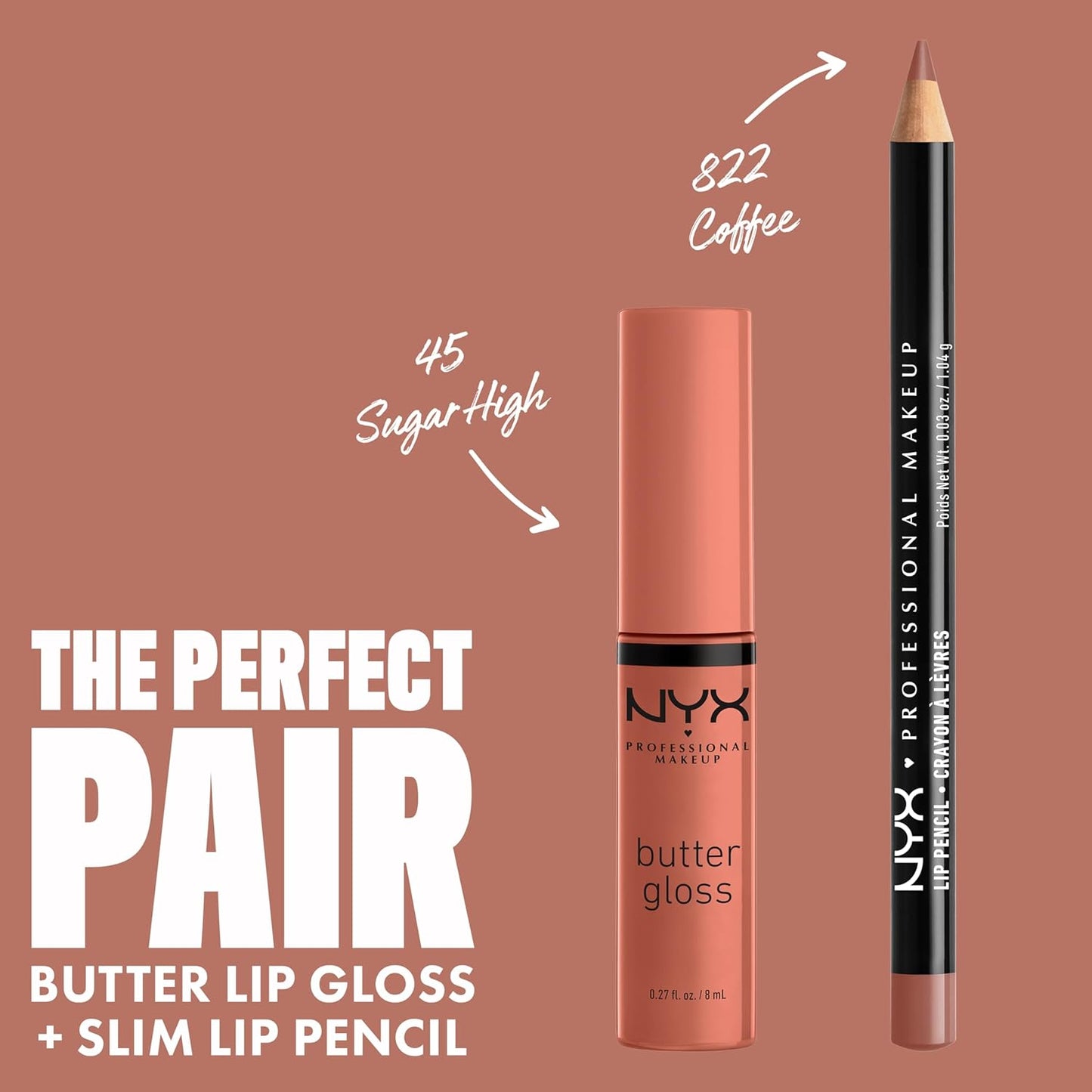 NYX Butter Gloss - Non-Sticky Brown Sugar Lip Gloss Trio | 3 Flavors: Sugar High, Spiked Toffee, Butterscotch
