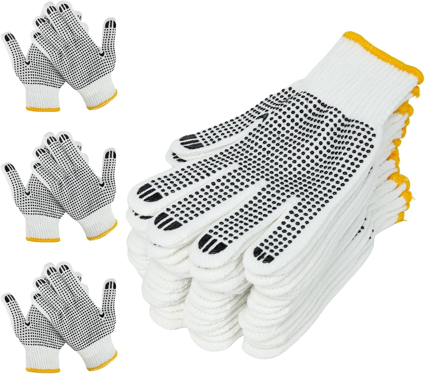 Unisex Cotton Polyester Knitted Safety Gloves - Ideal for Gardening, Cooking & Warehouse Work | 12/36/240 Pairs