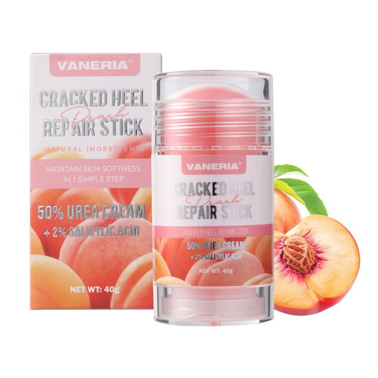 VANERIA 50% Urea Cream Stick - Cracked Heel Repair with 2% Salicylic Acid & Shea Butter | 40g Peach Scent