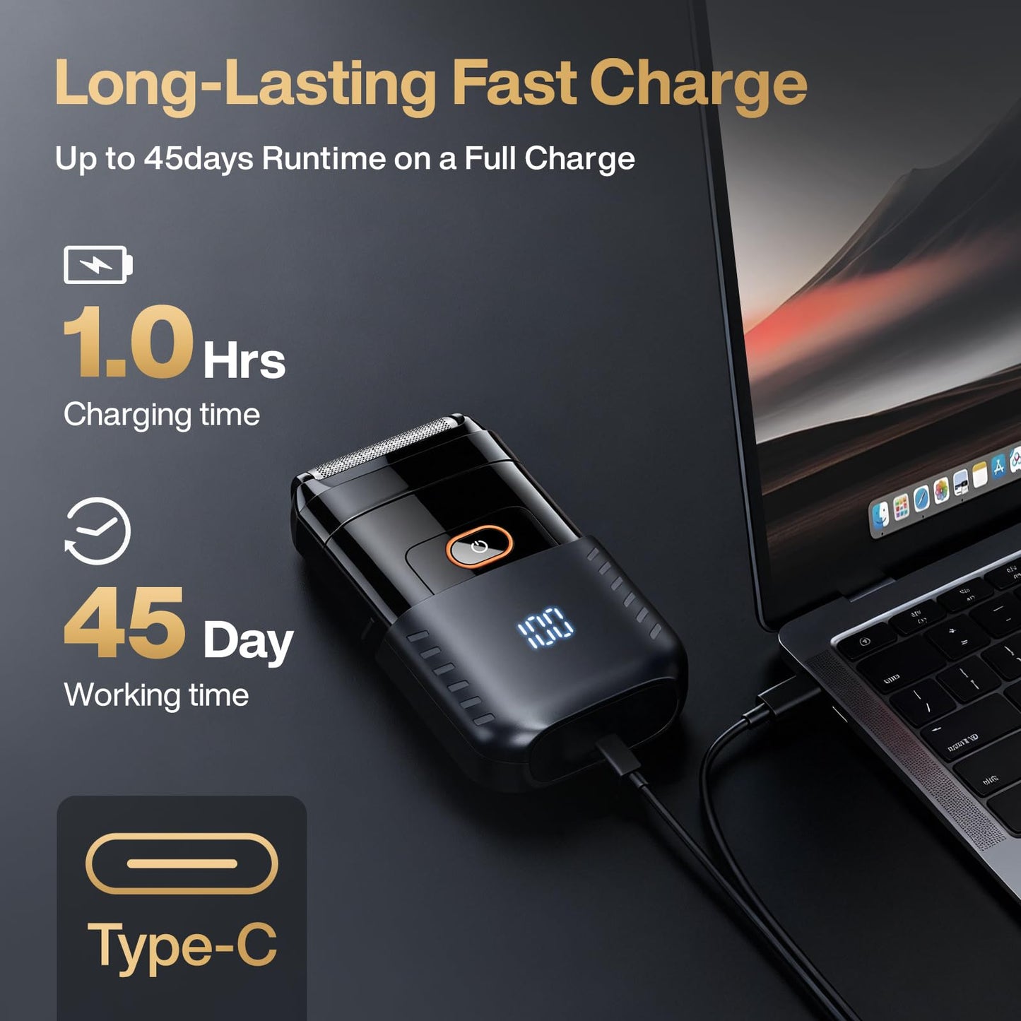 Electric Foil Shavers for Men, Mini Electric Razor for Face,Dual Floating Heads, IPX7 Waterproof Cordless Razor with LED Display & Fast Charge, Perfect for Trips