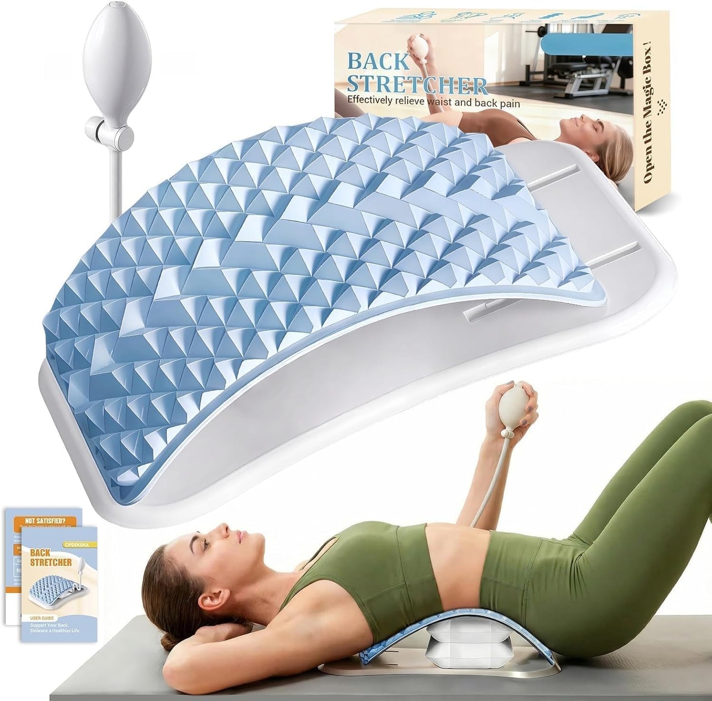 Back Stretcher for Lower Back Pain Relief - Adjustable Lumbar Support Board with Acupressure Points | Spine Decompression