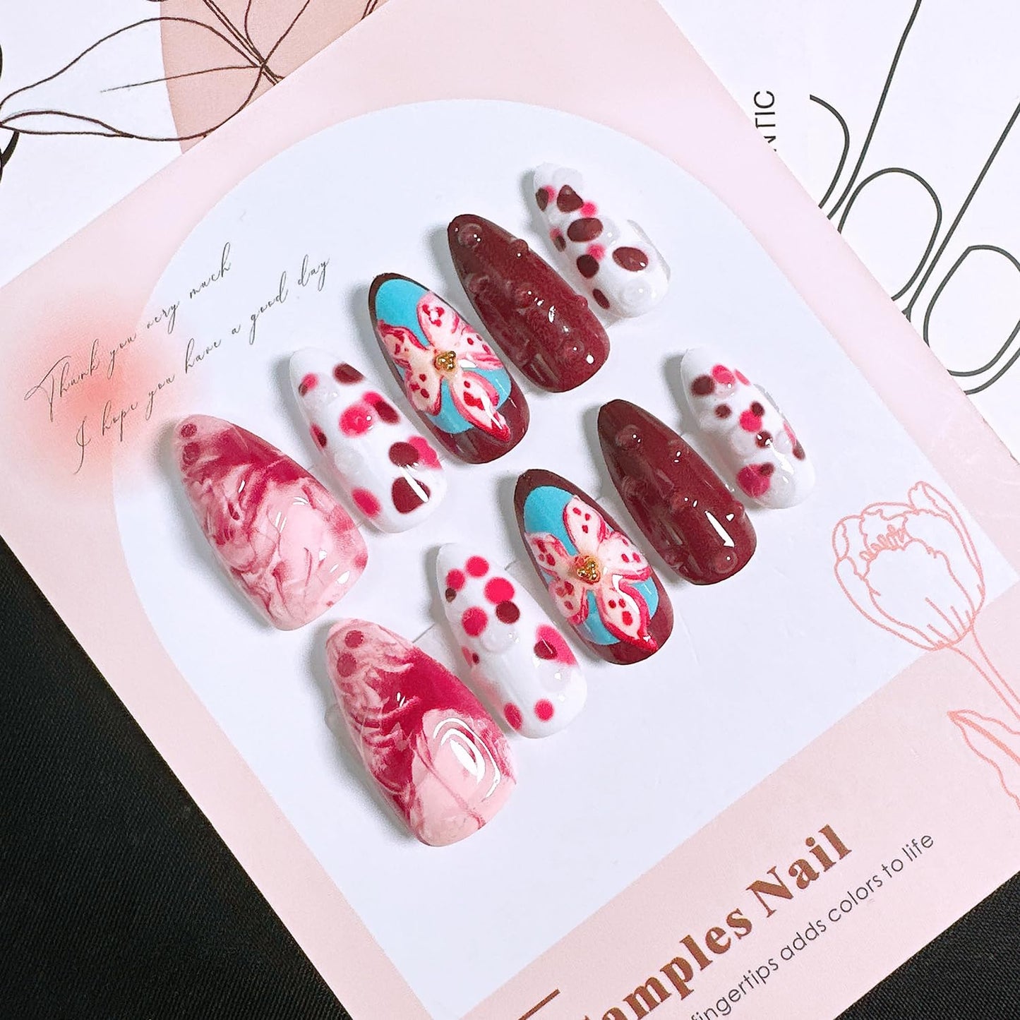 30Pcs Halloween Press-On Nails - 3D Spider & Bat Designs | Medium Almond Acrylic Tips for Women