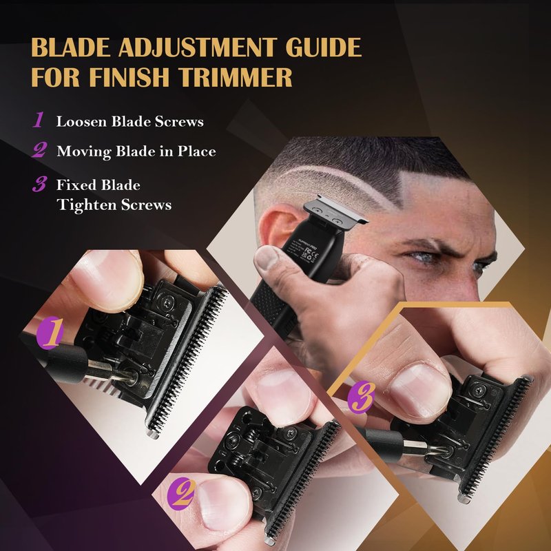 SUPRENT PRO Professional Hair Trimmer - High Torque Brushless Motor & Detachable Blade - Cordless Beard Trimmer for Barbers with Charging Base - Premium Finishing T- Blade Trimmer