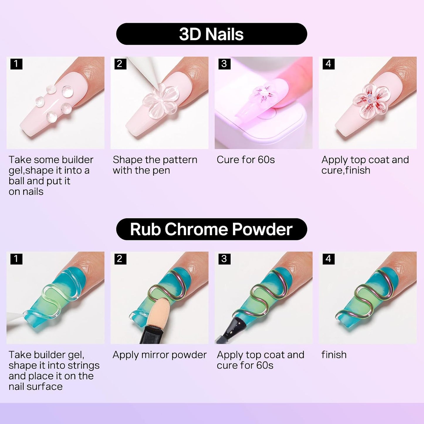 MIZHSE 3D Gel Nail Art - Clear Sculpting Gel for UV/LED Nails | Non-Sticky Molding Gel, 30g