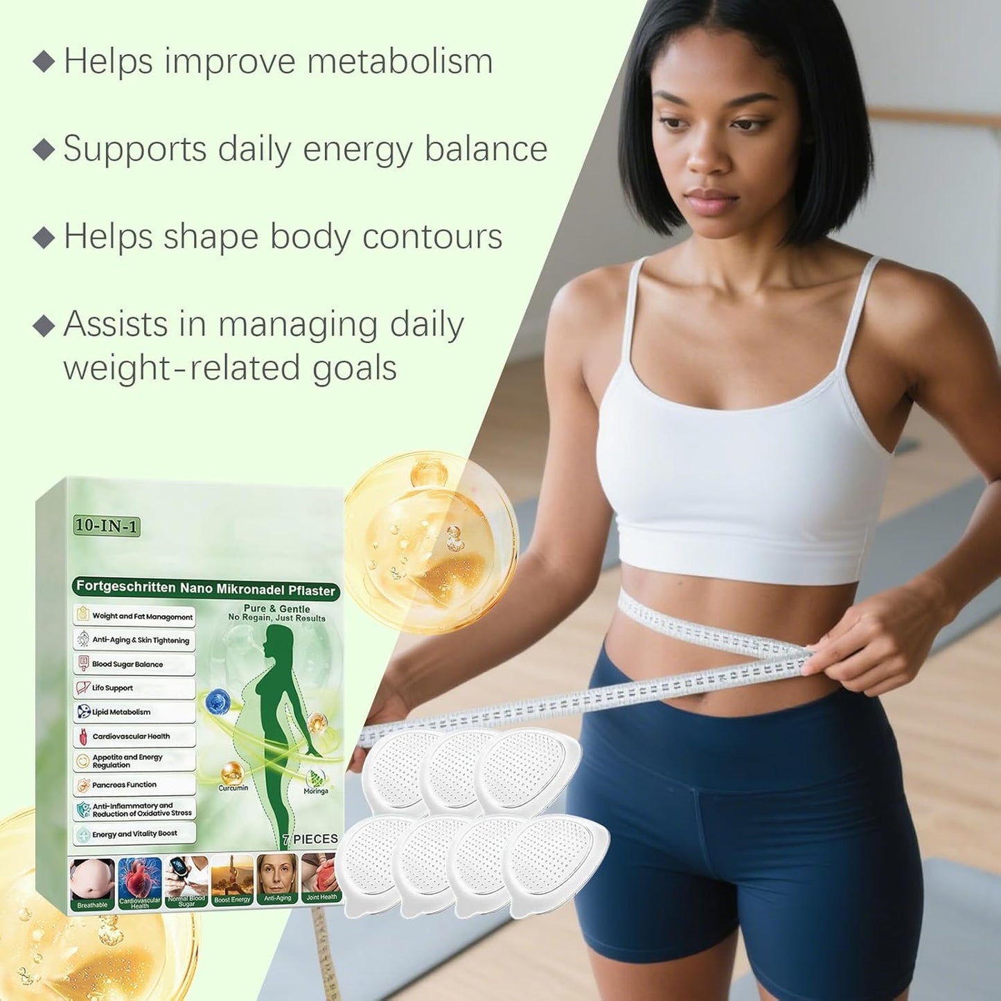Moringa 10-In-1 Patch - Natural Berberine Infused Skin Care Solution | Easy to Apply & Portable (2 Boxes)