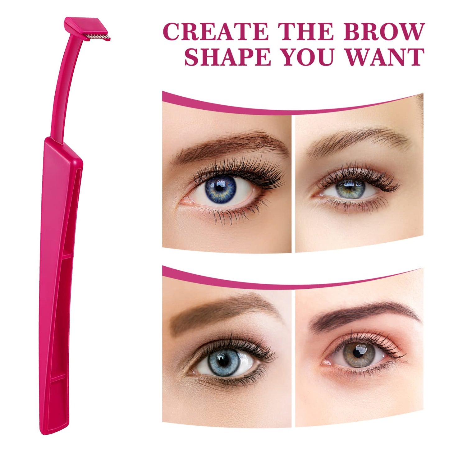 Beavorty 6Pcs Eyebrow Razor Stainless Steel Eyebrow Razors Brow Touch Up Razors Facial Hair Remover with Stainless Steel Blades Armpit Hair Razors for Multipurpose Facial Body Hair Removal