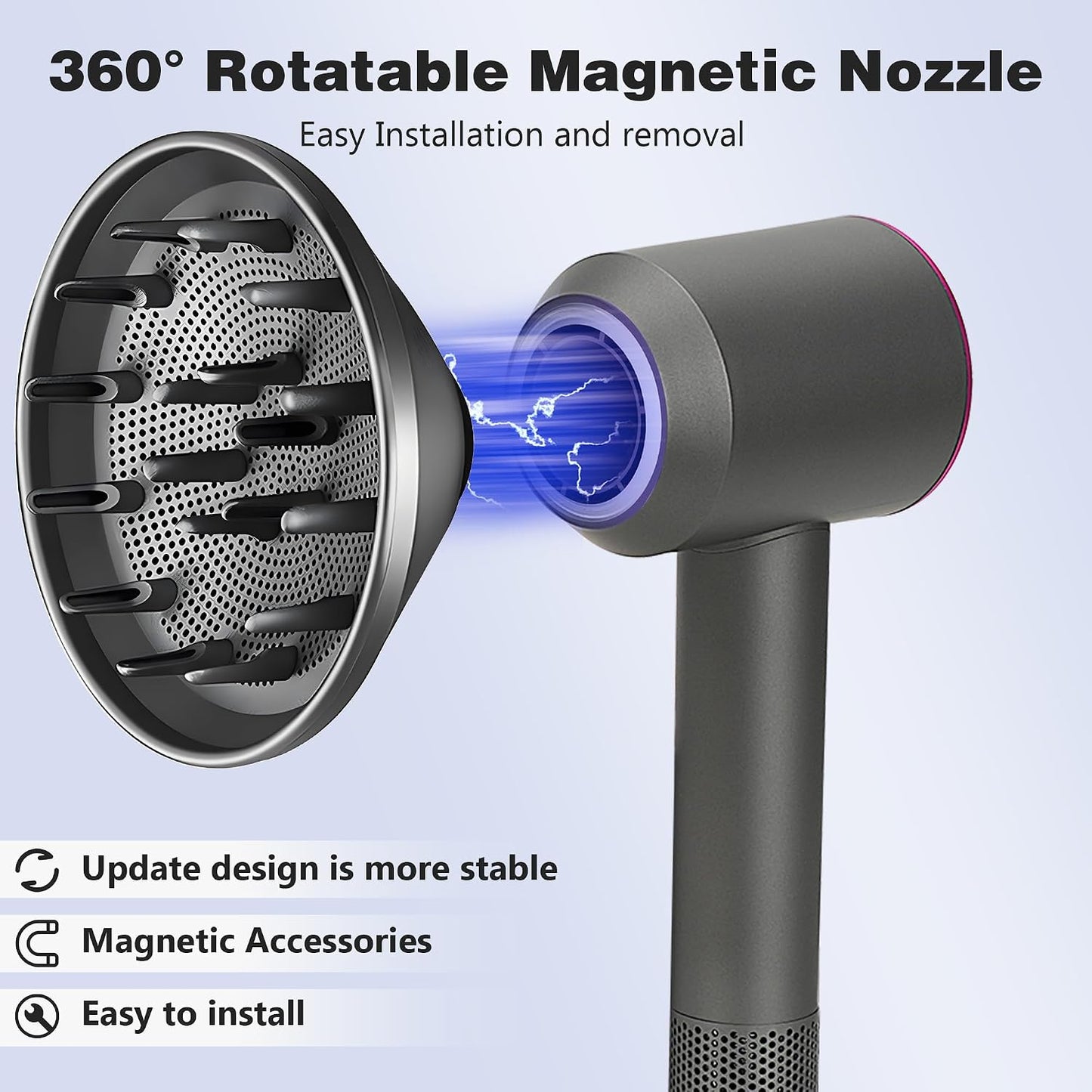 Dyson Hair Diffuser Attachment Nozzles - Styling Tool for Wavy & Curly Hair | Compatible with HD01, HD02, HD03, HD04, HD08, HD15