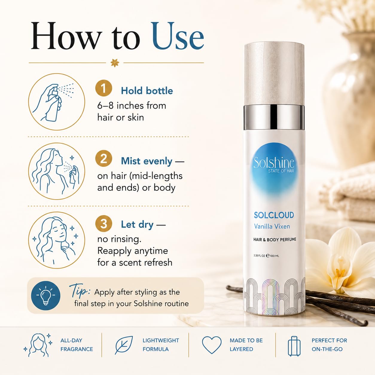 Solcloud Vanilla Vixen Hair & Body Perfume