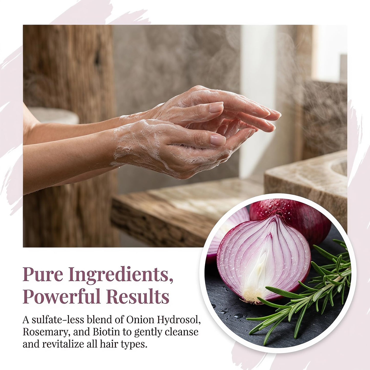 Onion Hydrosol Shampoo and Conditioner Set for Hair Growth, With Rosemary & Biotin, Strengthens Weak Hair, Adds Volume & Shine, Safe for All Hair Types, Men & Women (2 Pack)