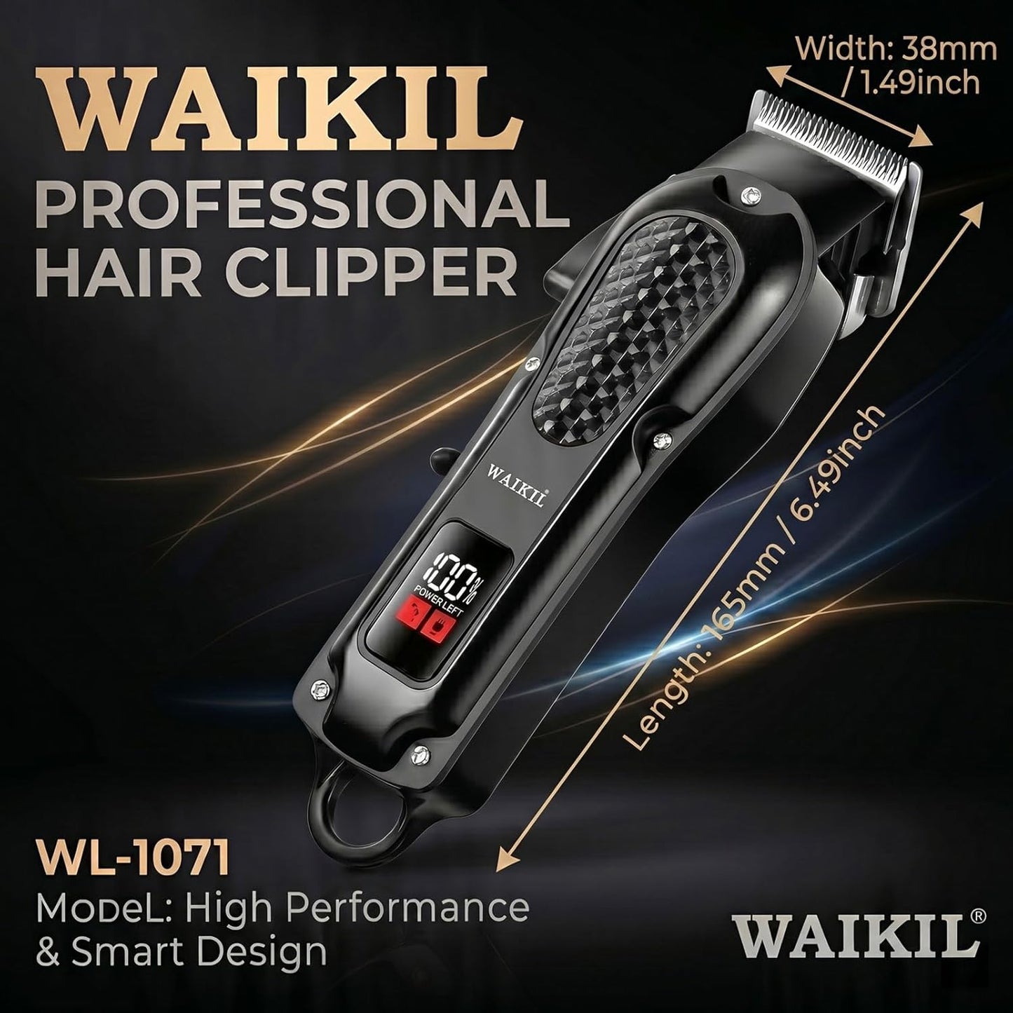 Professional Hair Clippers for Men - Cordless Barber Hair Cutting Kit | Rechargeable with LCD Display