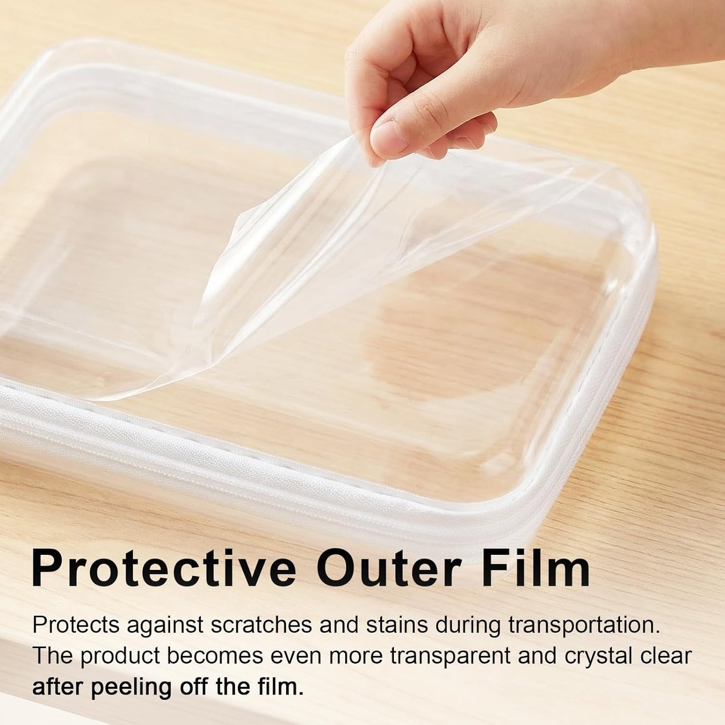 Clear Hard Shell Zipper Case - 3 Pack Large Organizer Pouches for Toys, Travel & Makeup | Waterproof Storage