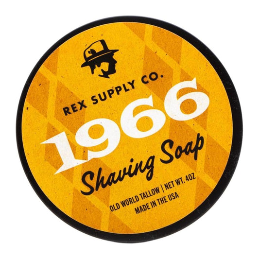 Rex Supply Co. 1966 Old World Tallow Shaving Soap - Bergamot, Tangerine & Sandalwood - Rich Moisturizing Lather & Superior Glide for a Smooth, Irritation-Free Shave - 4oz
