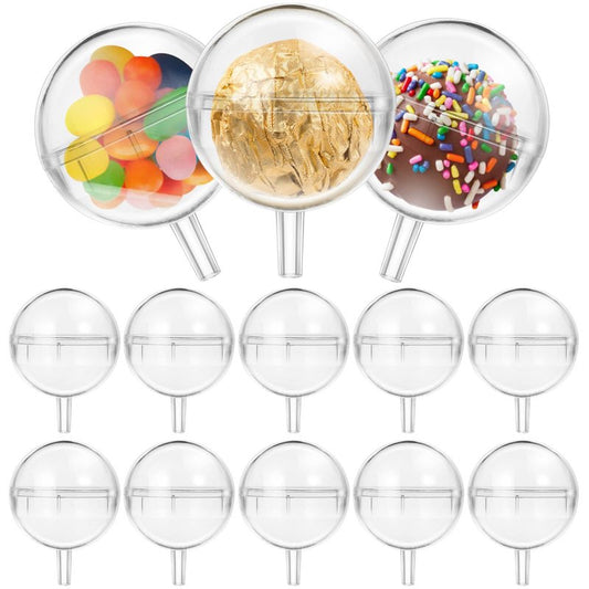 Angoily 100PCS Chocolate Holder, Acrylic Candy Box Holder DIY Packaging Chocolate Ball Bouquet Supplies, Clear Cookie Packaging Wrapping for Party Decor