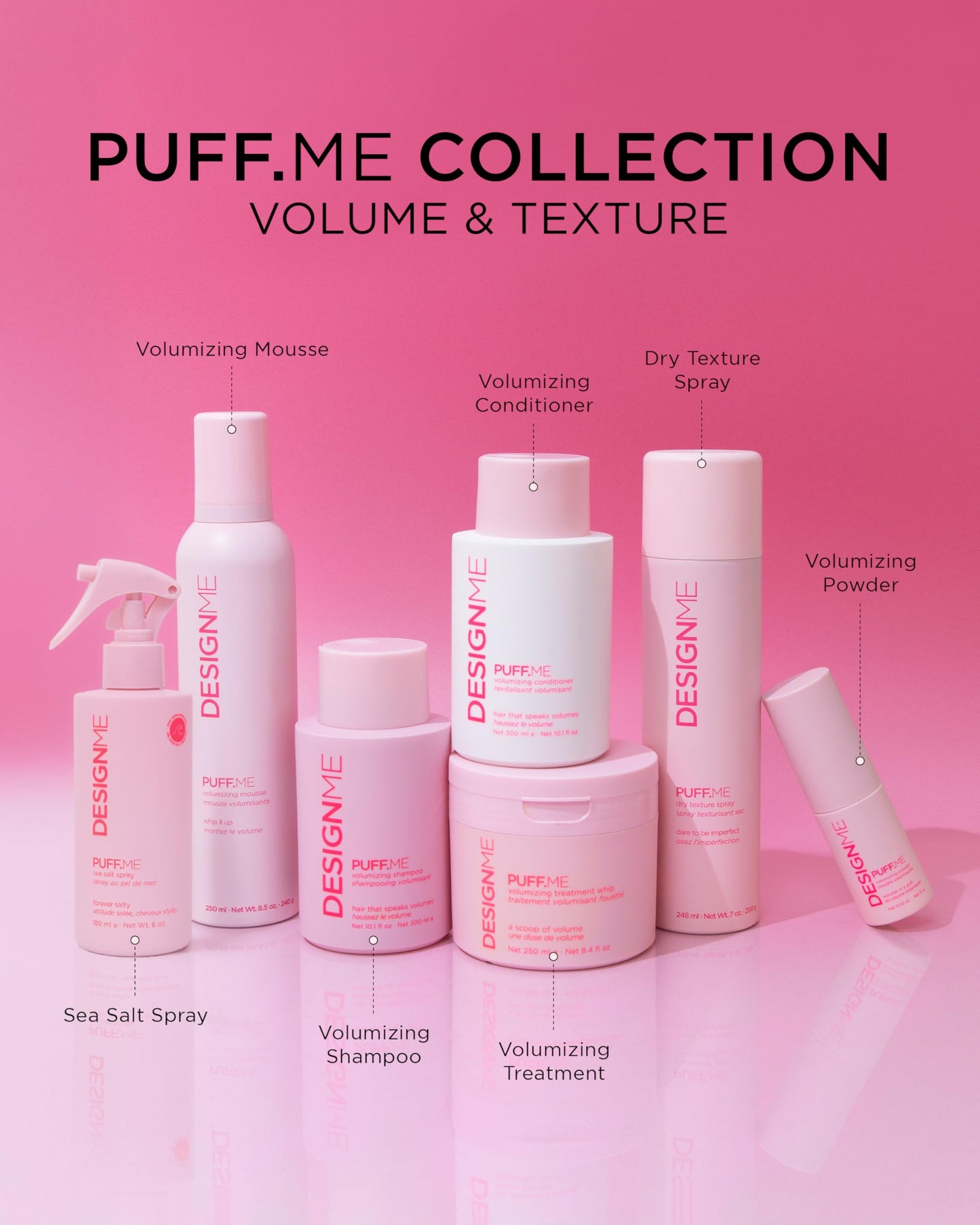 DESIGNME PUFF.ME Sea Salt Spray | Sea Salt Texture Spray for Beach Waves, Volume & Tousled Texture | Soft Hold, Lightweight Hydration & Non-Drying Sea Salt Hair Spray for Women