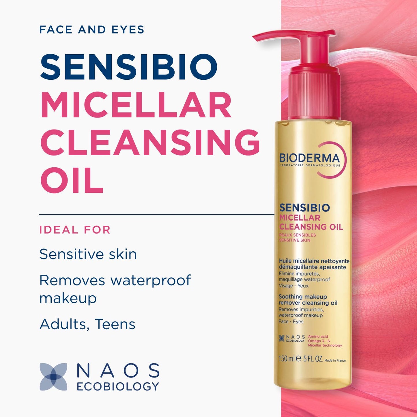 Bioderma Sensibio Micellar Cleansing Oil - Gentle Face Cleanser for Deep Cleansing | 6.7 Fl Oz