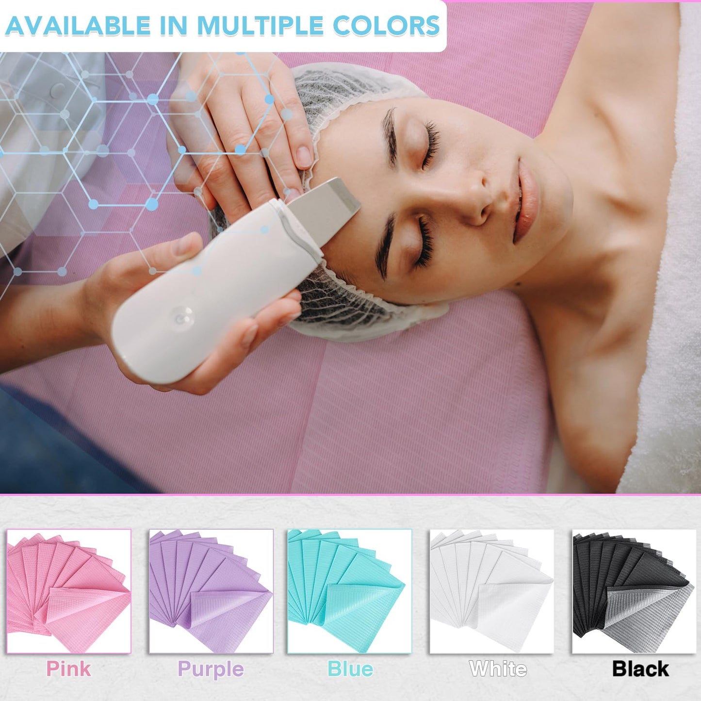 480 Pack Disposable Dental Bibs 13"x18", 3-Ply Waterproof Tattoo Bibs Sheet for Nail Salon, Dental Clinic, Feeding, Tattoo Shop (Pink)