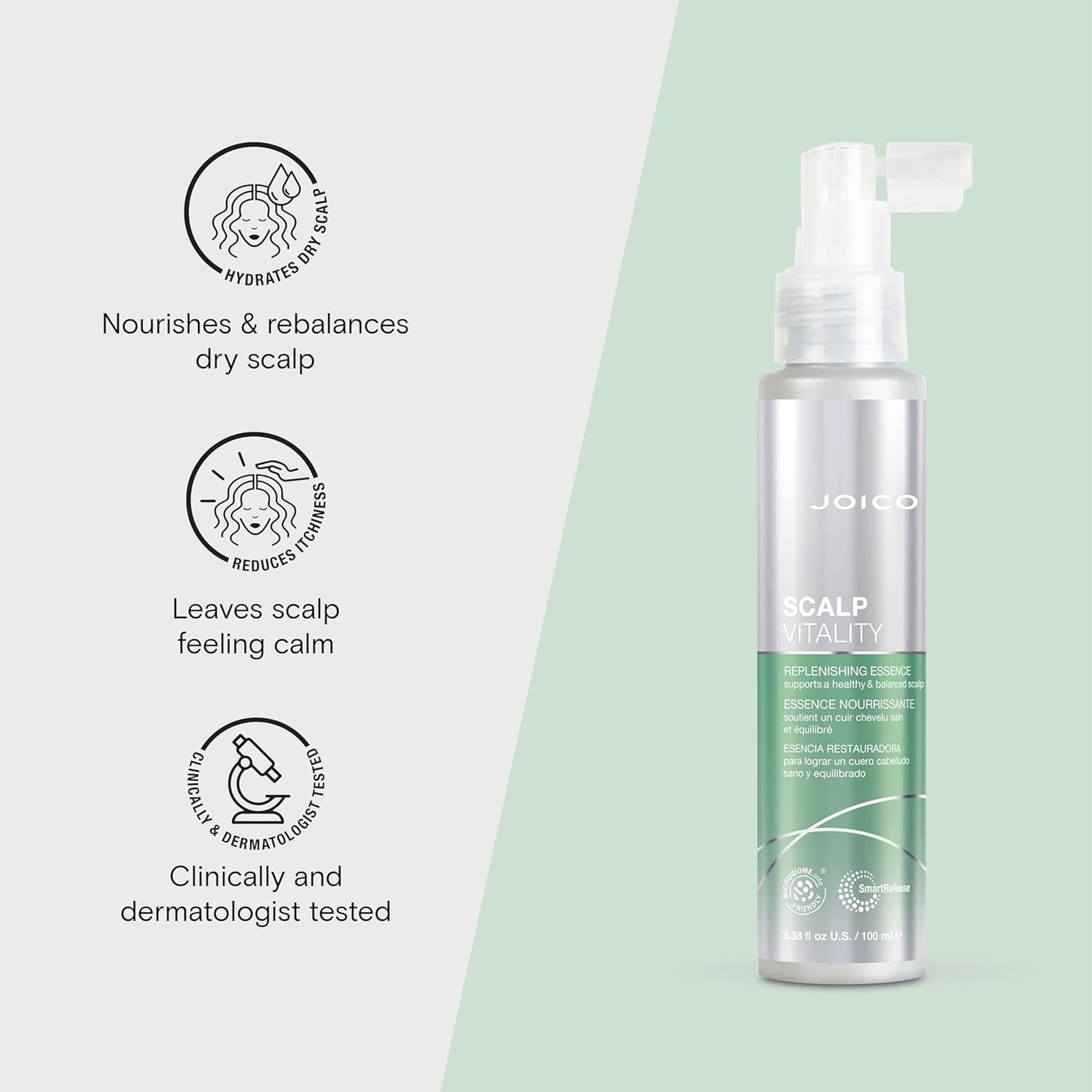 Joico Scalp Vitality Replenishing Essence - Hydrating Treatment for Dry, Itchy Scalp | 3.38 Fl Oz