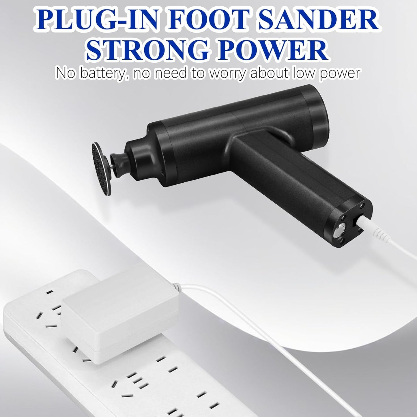 Electric Callus Remover - 4500 RPM Adjustable Speed Foot Sander for Smooth Heels | Black