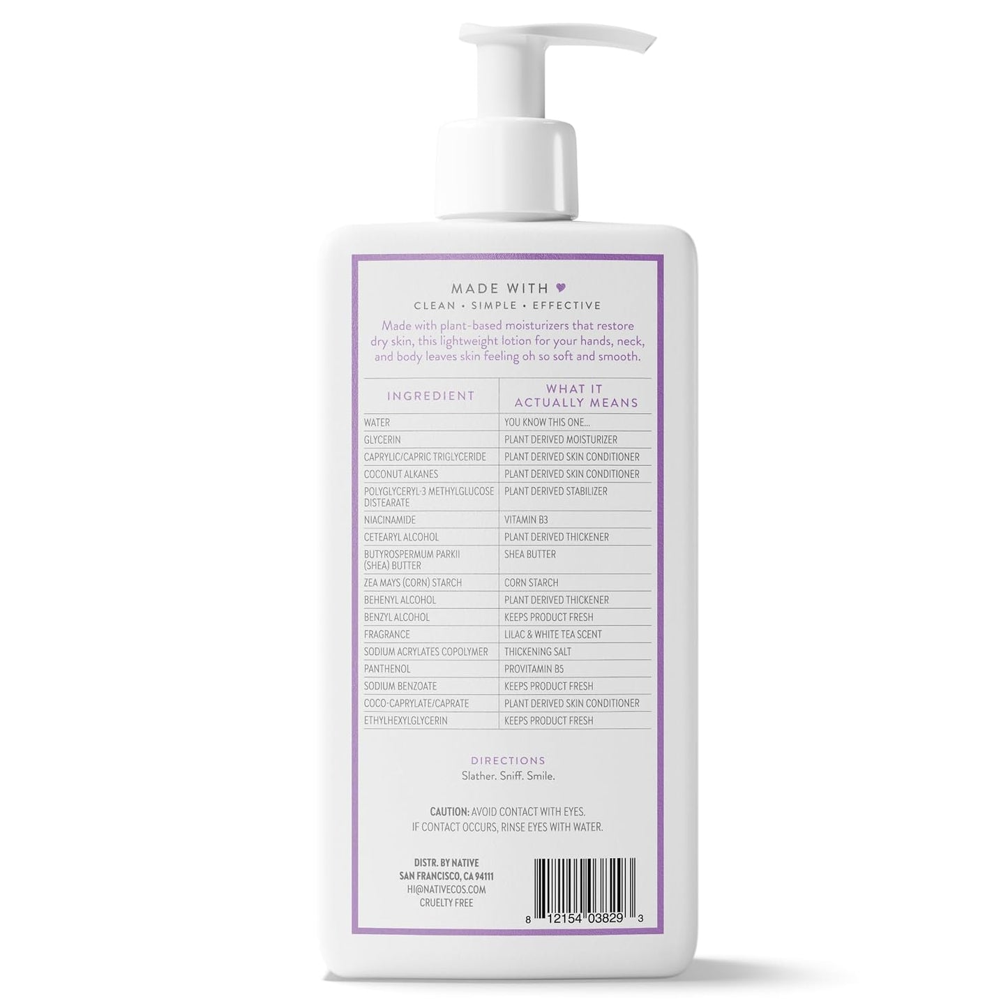 Body Lotion for Dry Skin - Naturally Derived Plant-Based Moisturizers | Lilac & White Tea, 16.5 fl oz