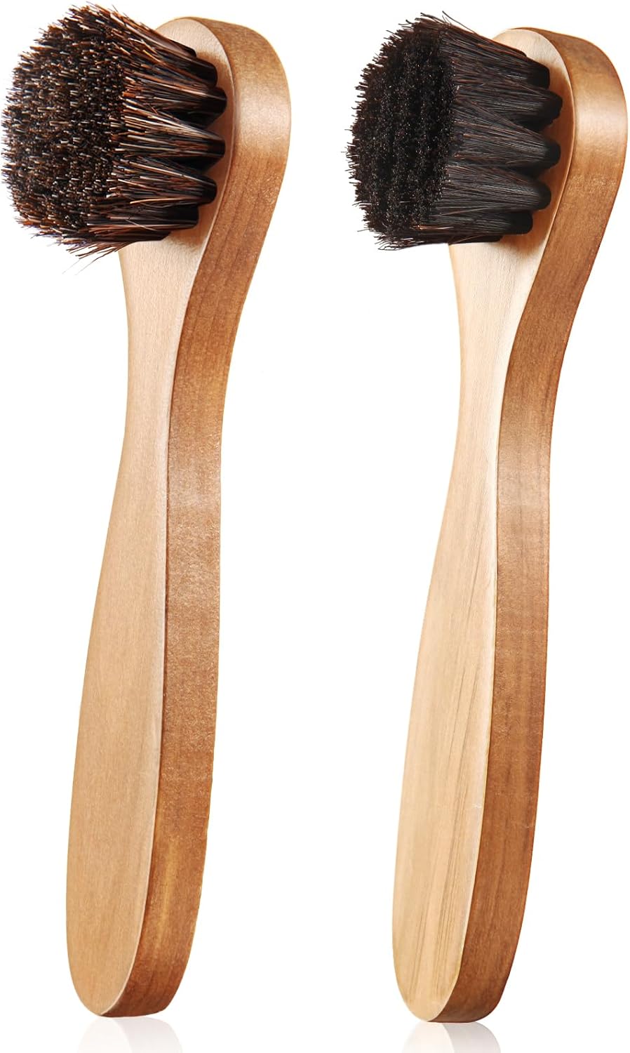 Horsehair Shoe Brush Kit - 4 Pcs Leather & Suede Cleaning Brushes with Microfiber Gloves | Shoe Care Essentials