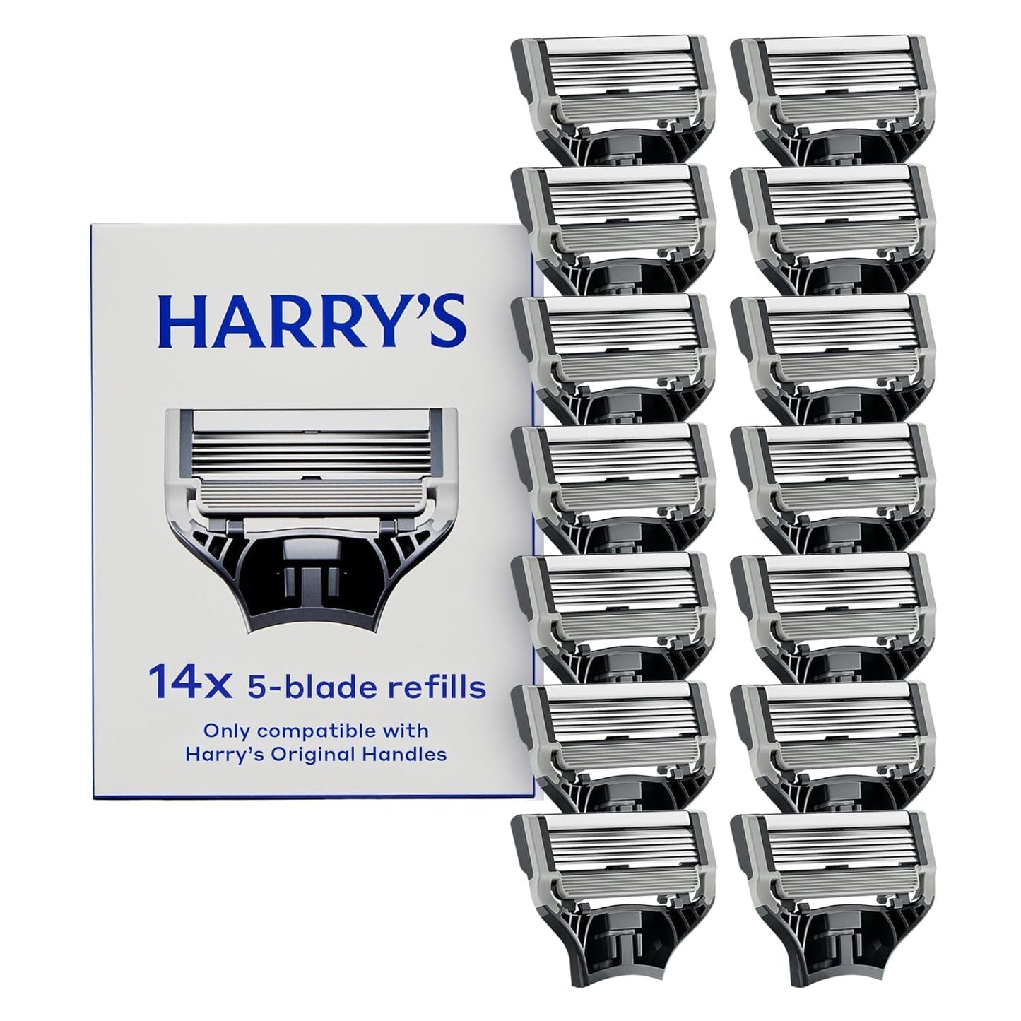 Harry's Original Razor Blades for Men - 14 Count - Premium Razor Blade Refill Cartridges - German Engineered