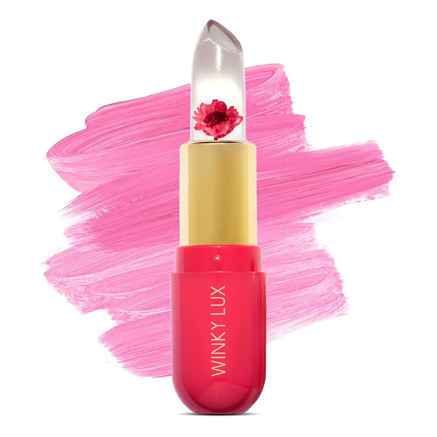 Winky Lux Flower Balm - pH Color Changing Lip Balm | Vegan Hydrating Sheer Pink Lipstick with Vanilla Scent