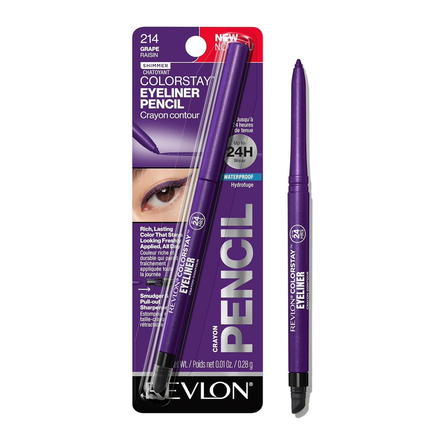 Revlon ColorStay Waterproof Eyeliner Pencil - Smudge-Proof Matte Finish, 203 Brown | 0.01 oz