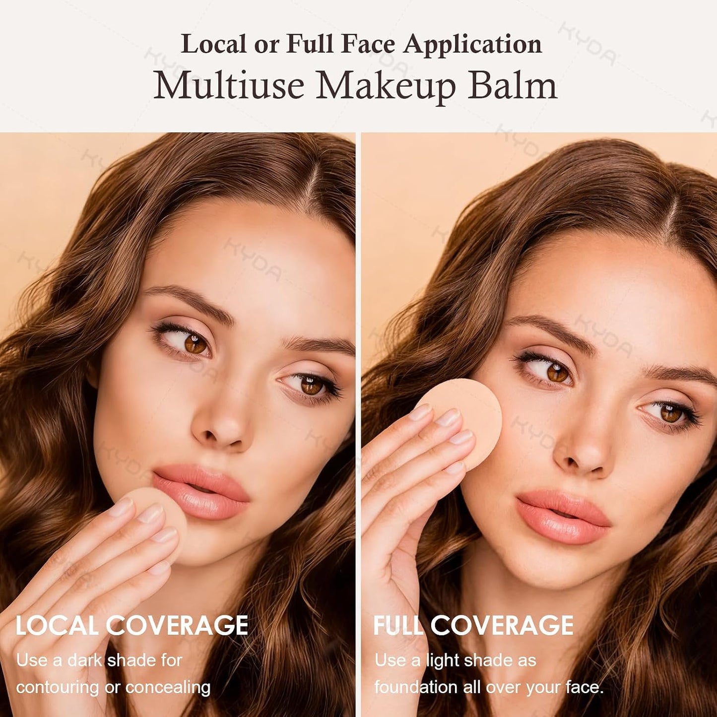 KYDA Tinted Foundation Balm - Soft-Focus Matte Finish Cream-to-Powder Makeup | Buildable Coverage, Weightless, BBD01