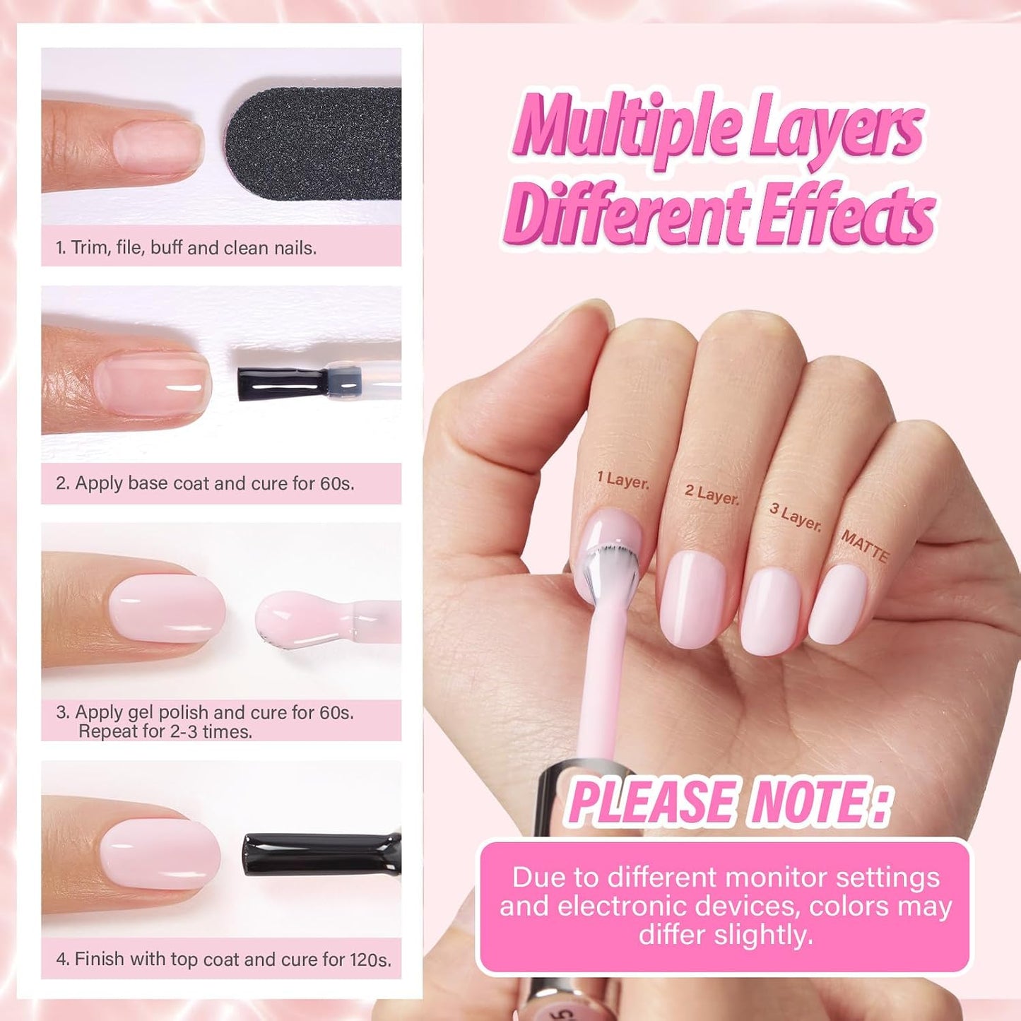Milky Pink Gel Nail Polish - Hema-Free 15ML Jelly Formula | Sheer Translucent Effect for DIY Manicure