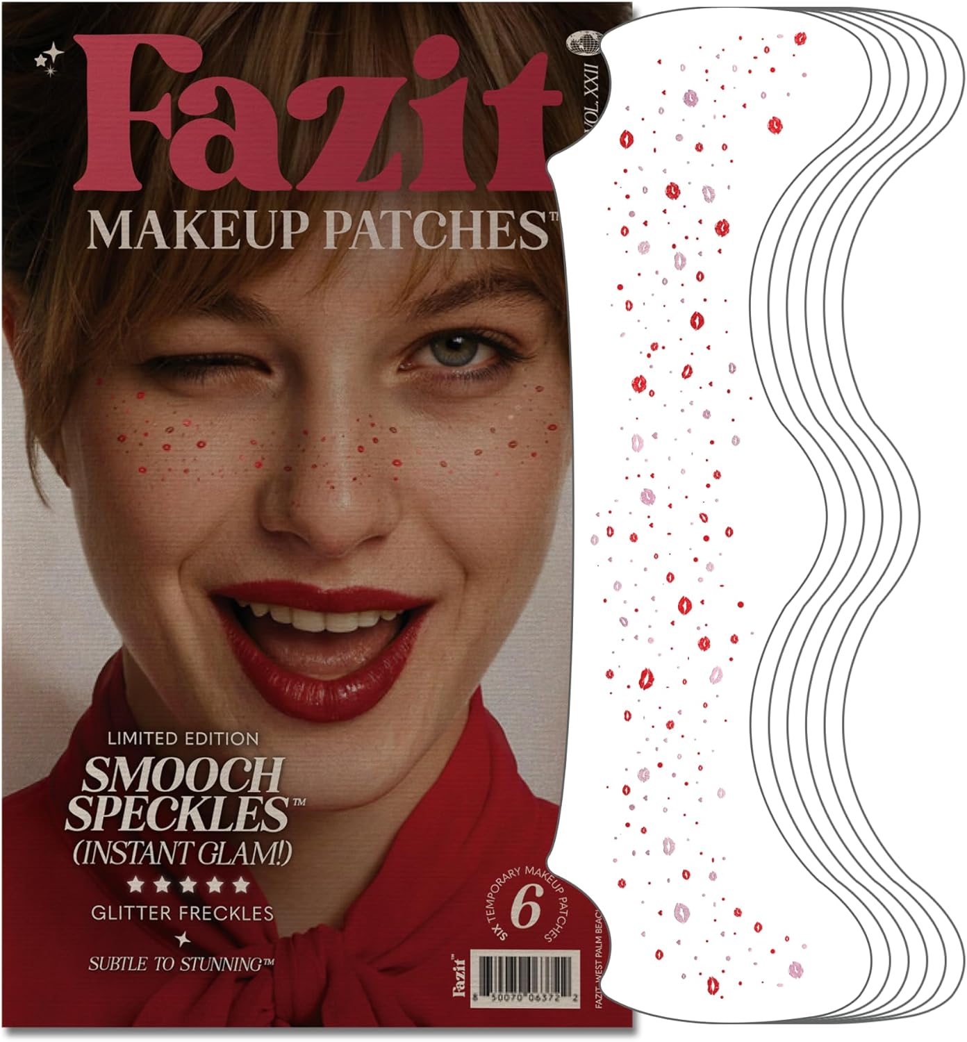Soccer Face Stickers - Waterproof Glitter Makeup Patches for Game Day Glam | Red, Blue & Silver (6 Pack)