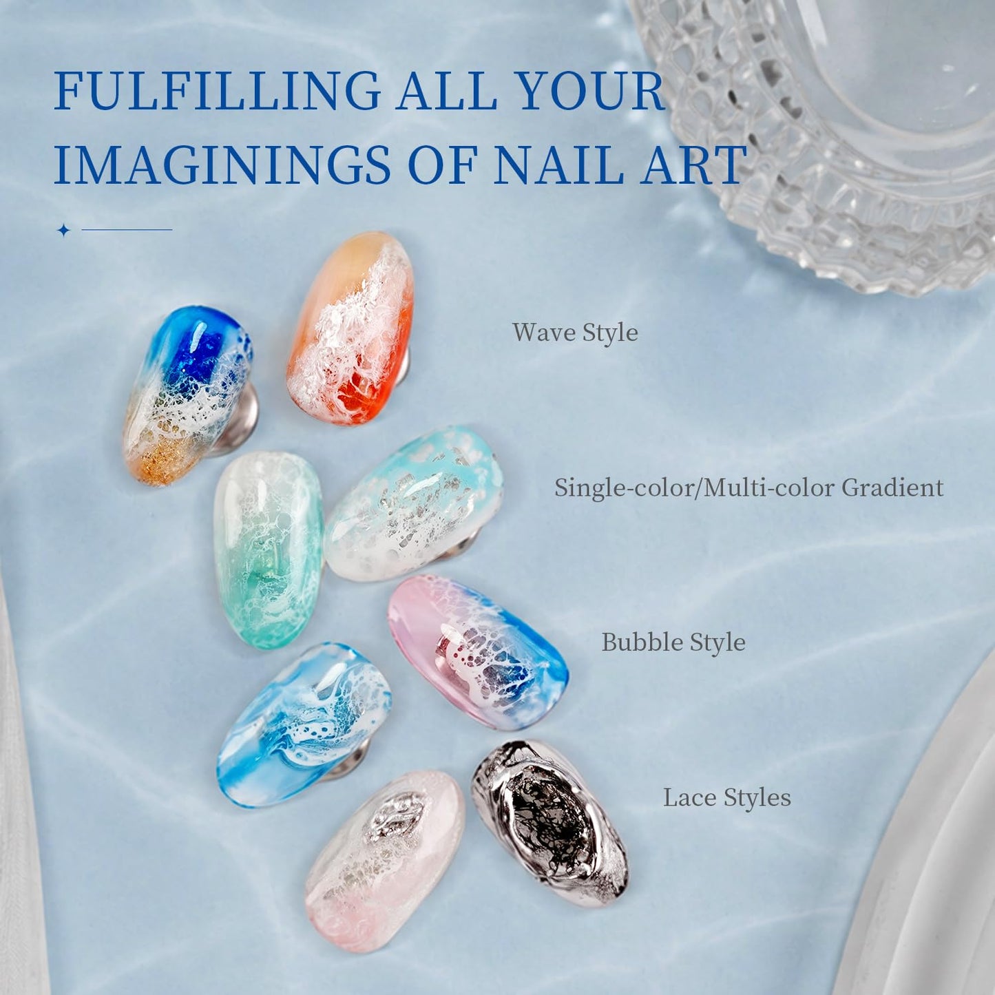 Ocean Wave Blooming Gel Nail Polish - 16.5ml Wave White Liquid for Stunning Nail Art | High Fluidity Texture