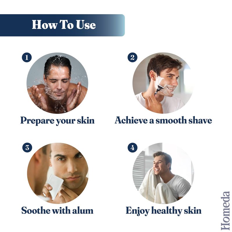 Homeda Alum Block for Shaving, Alum Stone for Face, Piedra De Alumbre Natural Bar for Underarm, Fitkari, Fitkiri, Allum Deodorant for Men and Women - with Storage Case (100g - 1 Piece)