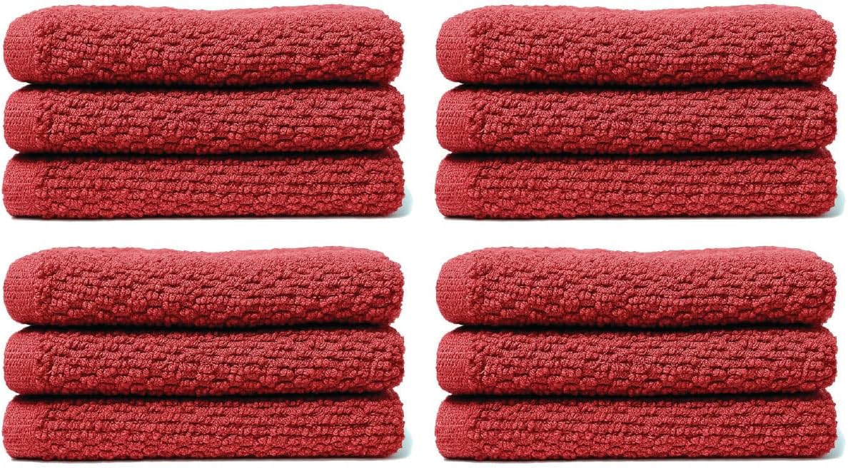 Luxury Cotton Washcloths - Ultra Soft & Super Absorbent Terry Towels | 12x12 MultiPack in China Blue